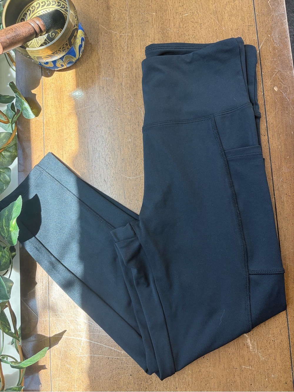 Black High Waisted Leggings w/ Pockets Women’s Small Athletic Workout Yoga